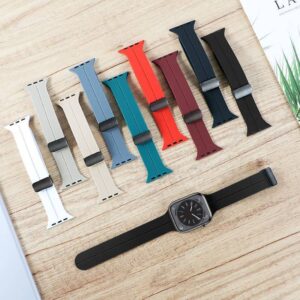 Pulseira de Silicone Magnética Dobrável 38mm / 40mm / 41mm